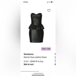 Black leather strapless dress!